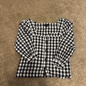 Sanctuary Black and White Gingham Button Down Shirt